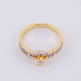 Anillo Solitario Doble Carril 3.4g / T6 1/4 Oro Amarillo 18K