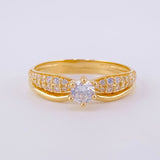 Anillo Solitario Doble Linea 2.6g / T5 1/4 Oro Amarillo 18K