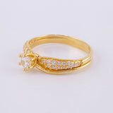 Anillo Solitario Doble Linea 2.7g / T6 1/4 Oro Amarillo 18K