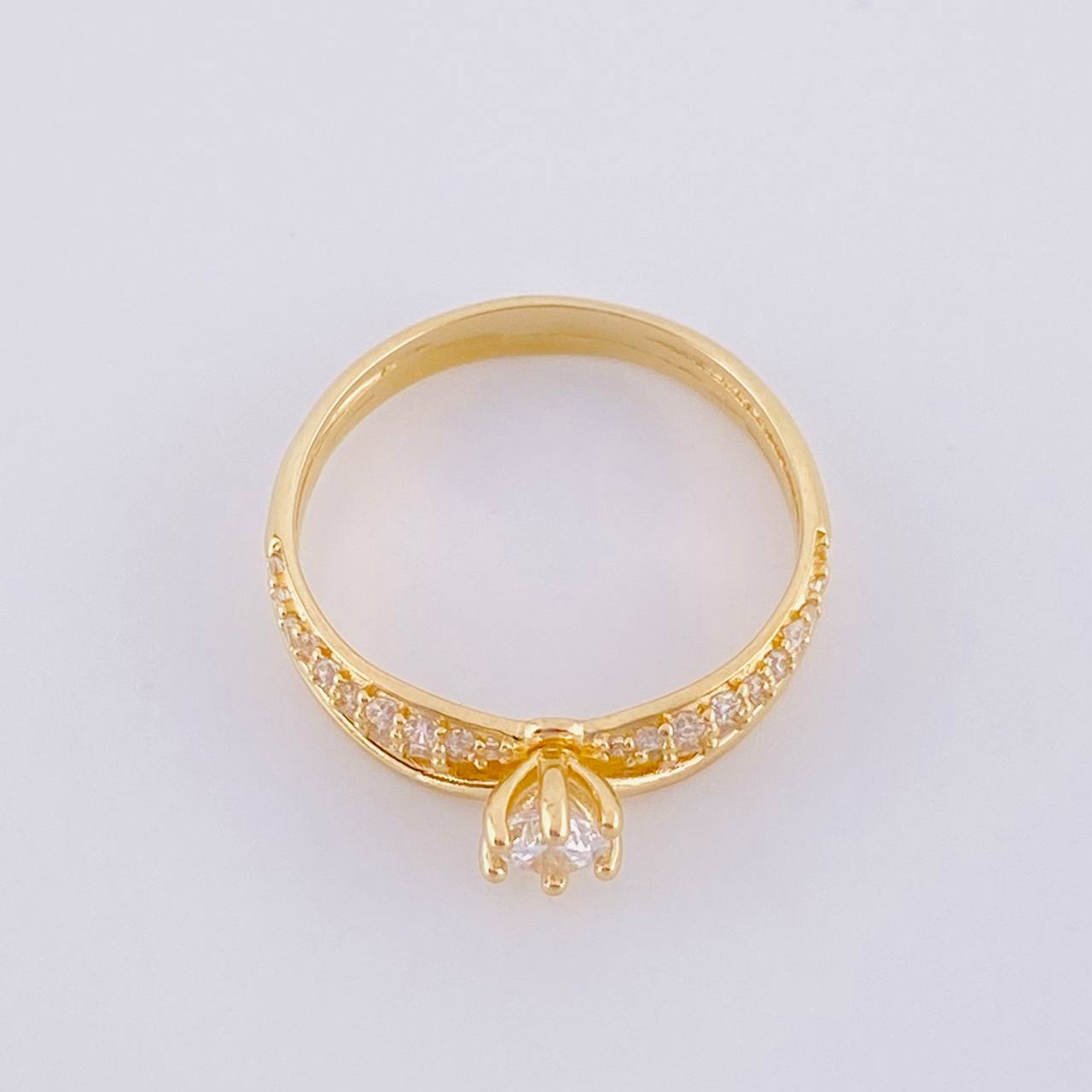 Anillo Solitario Doble Linea 2.6g / T5 1/4 Oro Amarillo 18K