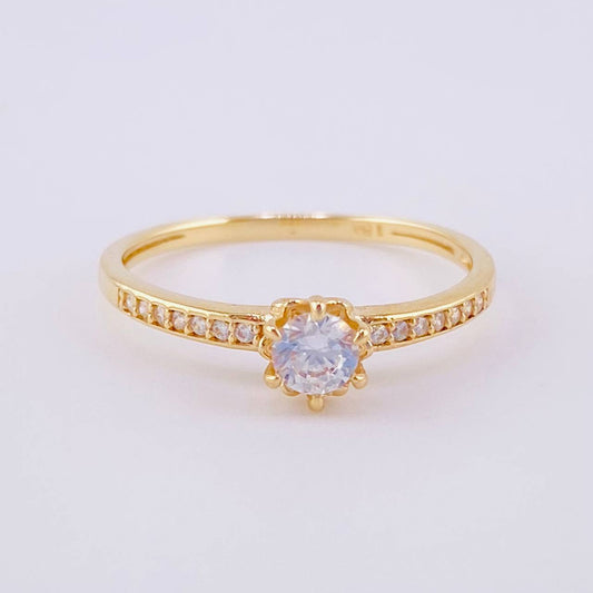 Anillo Solitario Cautivador 1.85g / T7 1/2 Oro Amarillo 18K