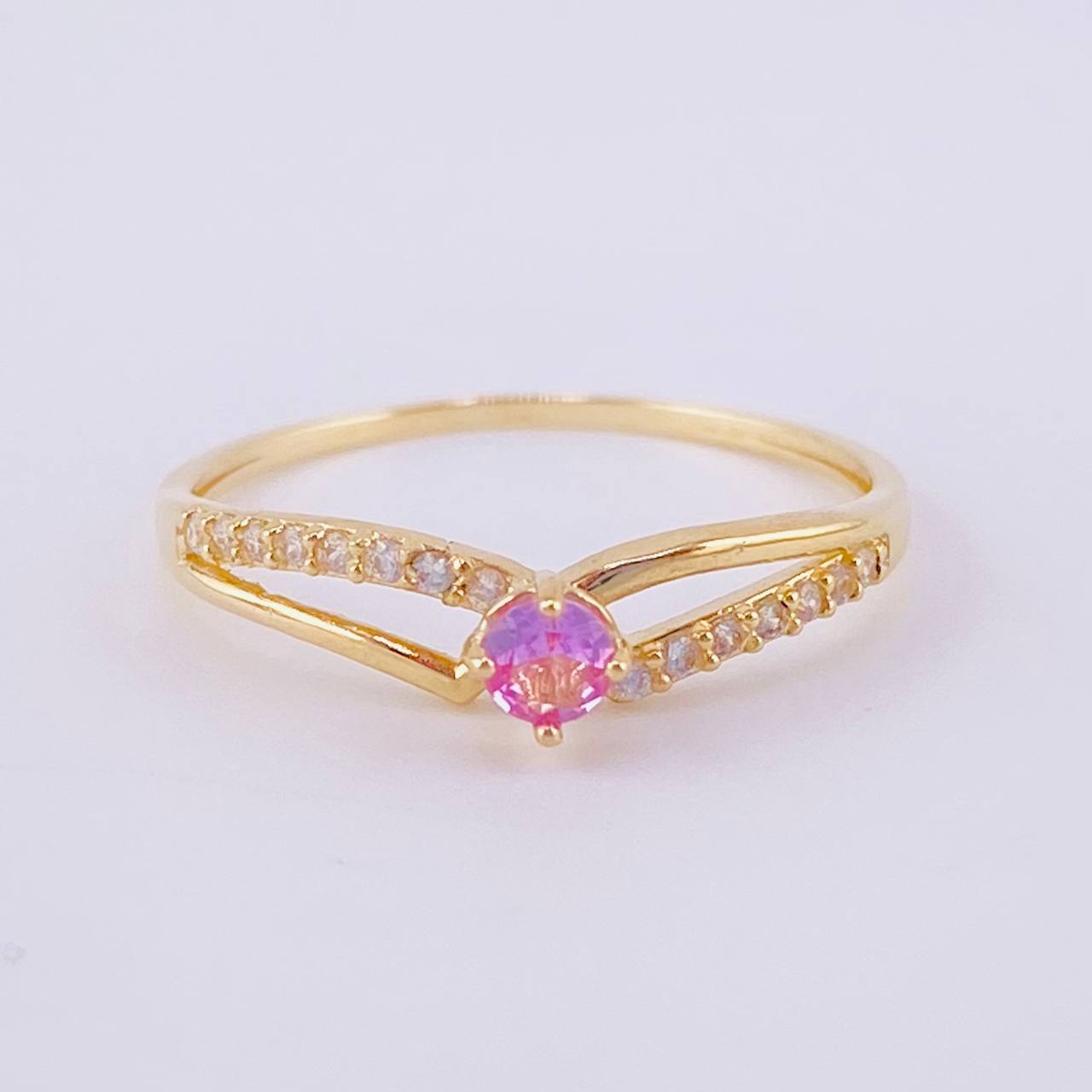 Anillo Solitario Entrelazado 1.15g / T6 Oro Amarillo 18K