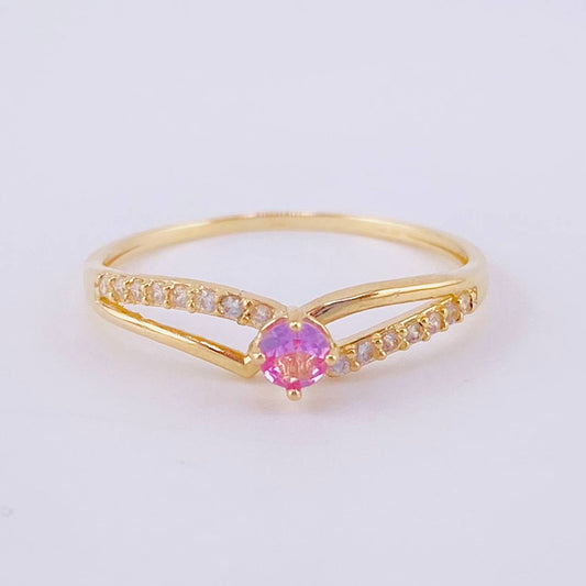 Anillo Solitario Entrelazado 1.15g / T6 1/2 Oro Amarillo 18K