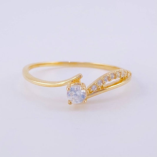 Anillo Solitario Curvo 1.2g / T6 1/2 Oro Amarillo 18K