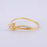 Anillo Solitario Curvo 1.1g / T5 3/4 Oro Amarillo 18K