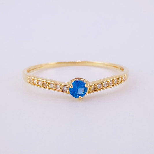 Anillo Solitario V Tupido 1g / T5 1/2 Oro Amarillo 18K