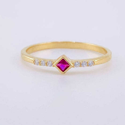 Anillo Rombo Tupido 1.3g / T7 1/4 Oro Amarillo 18K
