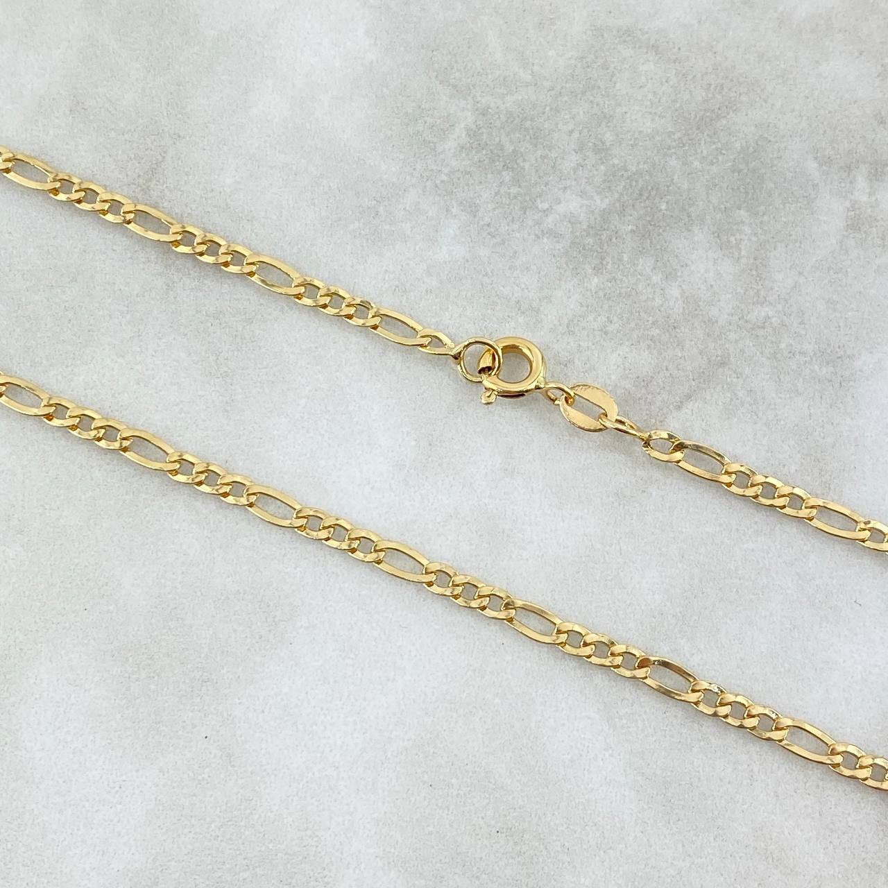 Cadena Figaro 4.95gr / 60cm / 3mm Oro Amarillo +0