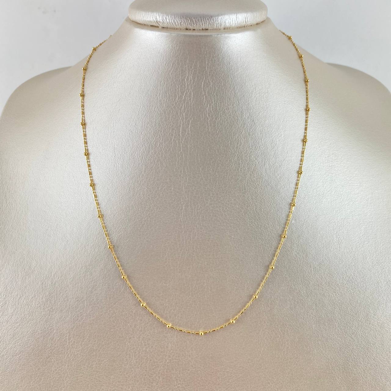 Cadena Morse Especial 2.05gr / 45cm / 2mm Bola Lisa Oro Amarillo +3