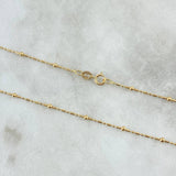 Cadena Morse Especial 2.05gr / 45cm / 2mm Bola Lisa Oro Amarillo +3