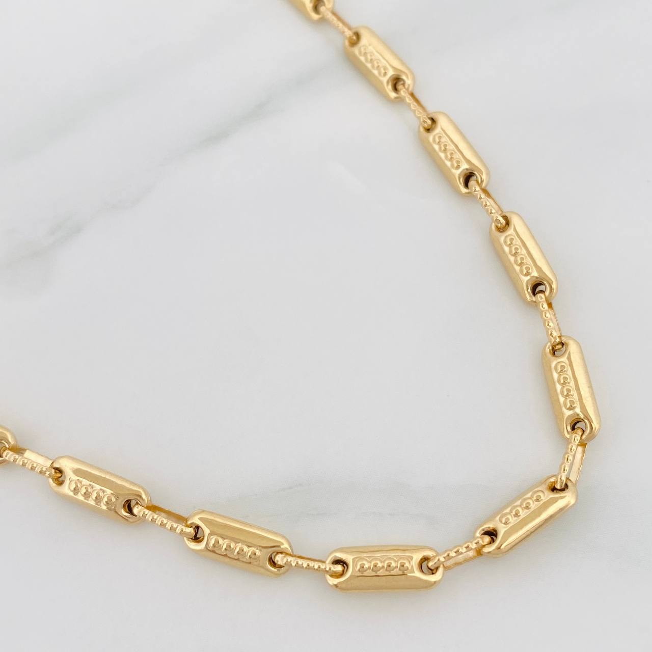Cadena Rustica Cilindro 14.65g / 65cm / 3.95mm Oro Amarillo 18K
