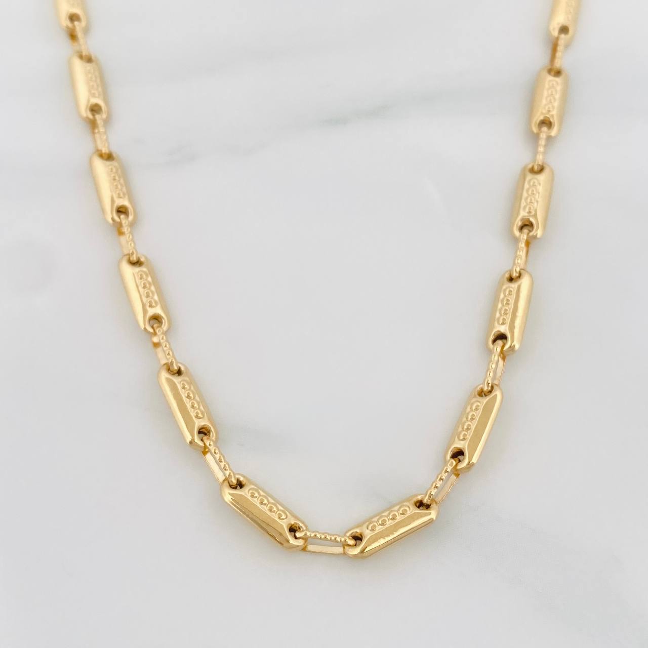 Cadena Rustica Cilindro 14.65g / 65cm / 3.95mm Oro Amarillo 18K
