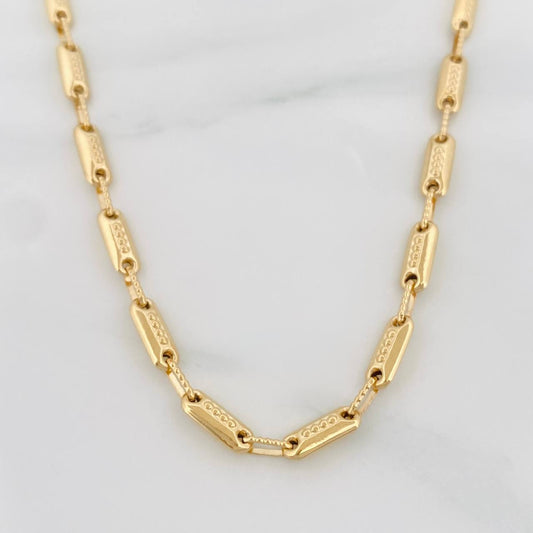 Cadena Rustica Cilindro 14.65g / 65cm / 3.95mm Oro Amarillo 18K
