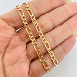 Cadena Figaro 7.4g / 60cm / 4mm Oro Amarillo 18K