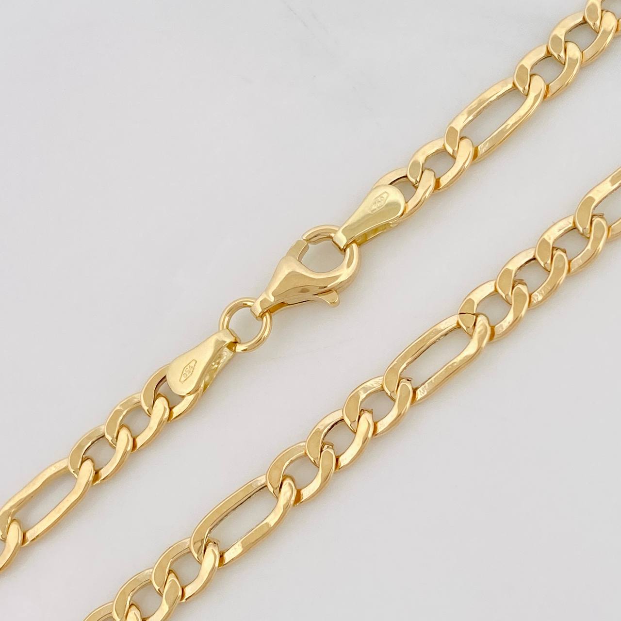 Cadena Figaro 6.6g / 60cm / 4mm Oro Amarillo 18K