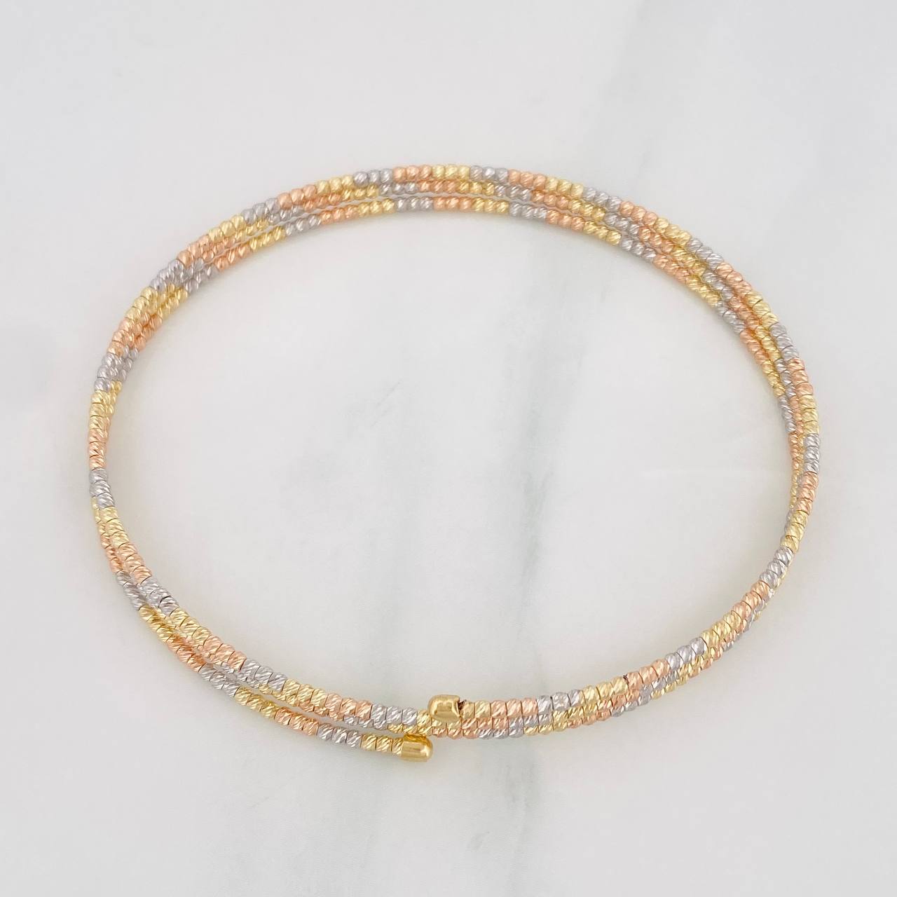 Pulso Brillos 4.95g / 17cm / 1.35mm Tres Oros 18K