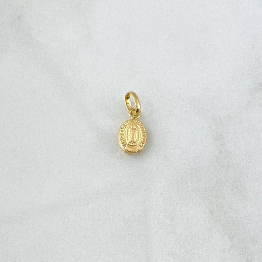 Dije Virgen Guadalupe 0.35gr / 1.3cm / Ovalo Mate Oro Amarillo 18K