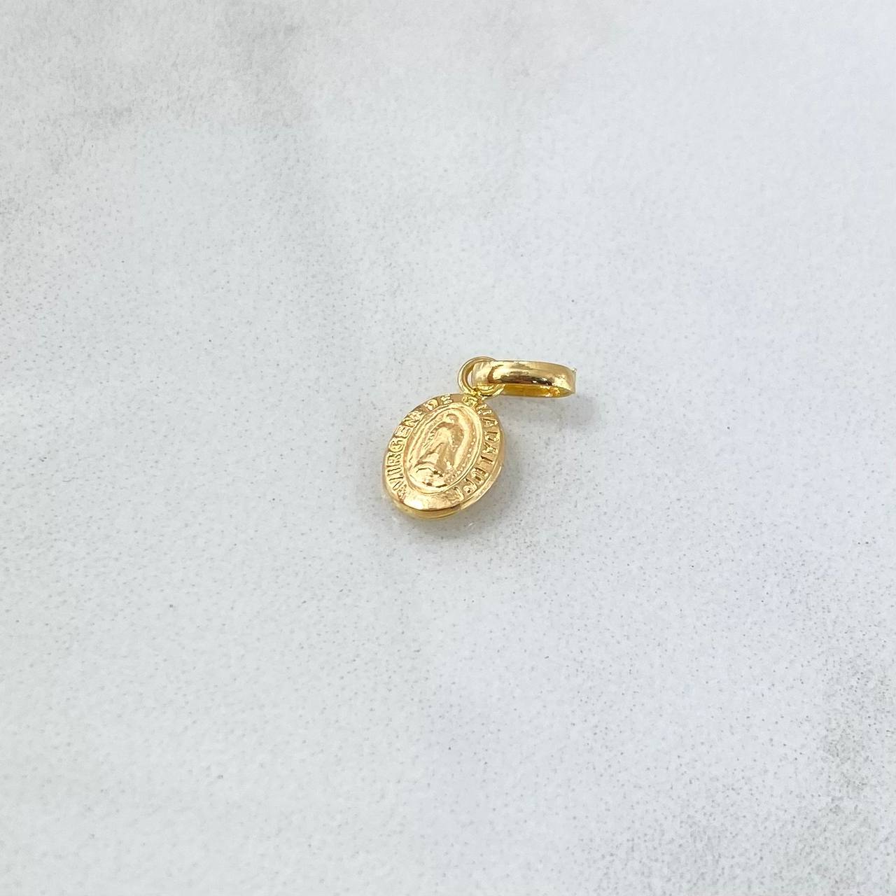 Dije Virgen Guadalupe 0.35gr / 1.3cm / Ovalo Mate Oro Amarillo 18K