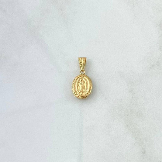 Dije Virgen Guadalupe 0.7gr / 2cm / Ovalo Mate Oro Amarillo 18K