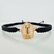 Pulsera Tejida Negra Virgen de Guadalupe 1.2gr / Oro Amarillo 18K &