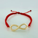 Pulsera Tejida Roja Infinito 1.15gr / Oro Amarillo 18K