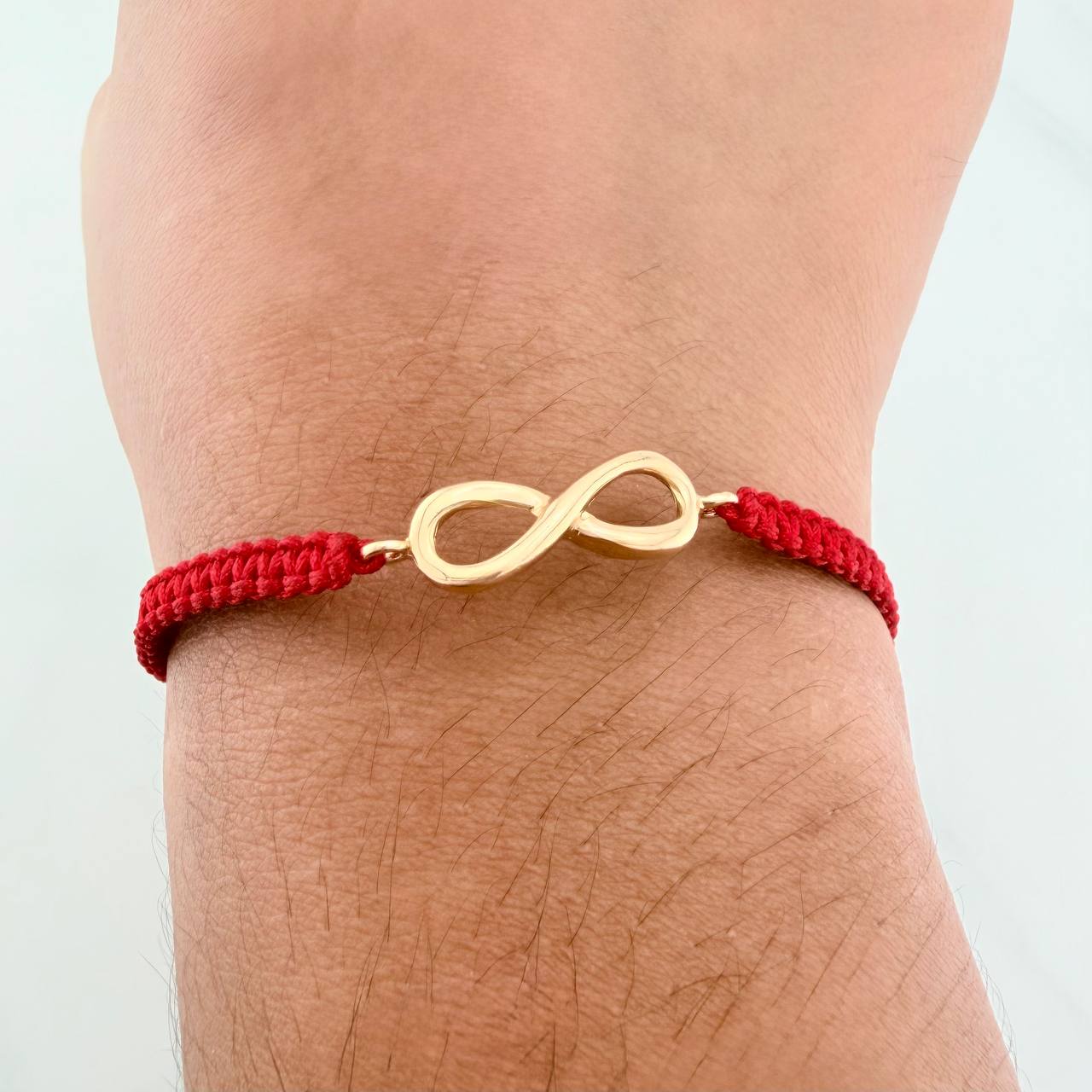 Pulsera Tejida Roja Infinito 1.15gr / Oro Amarillo 18K
