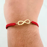 Pulsera Tejida Roja Infinito 1.15gr / Oro Amarillo 18K