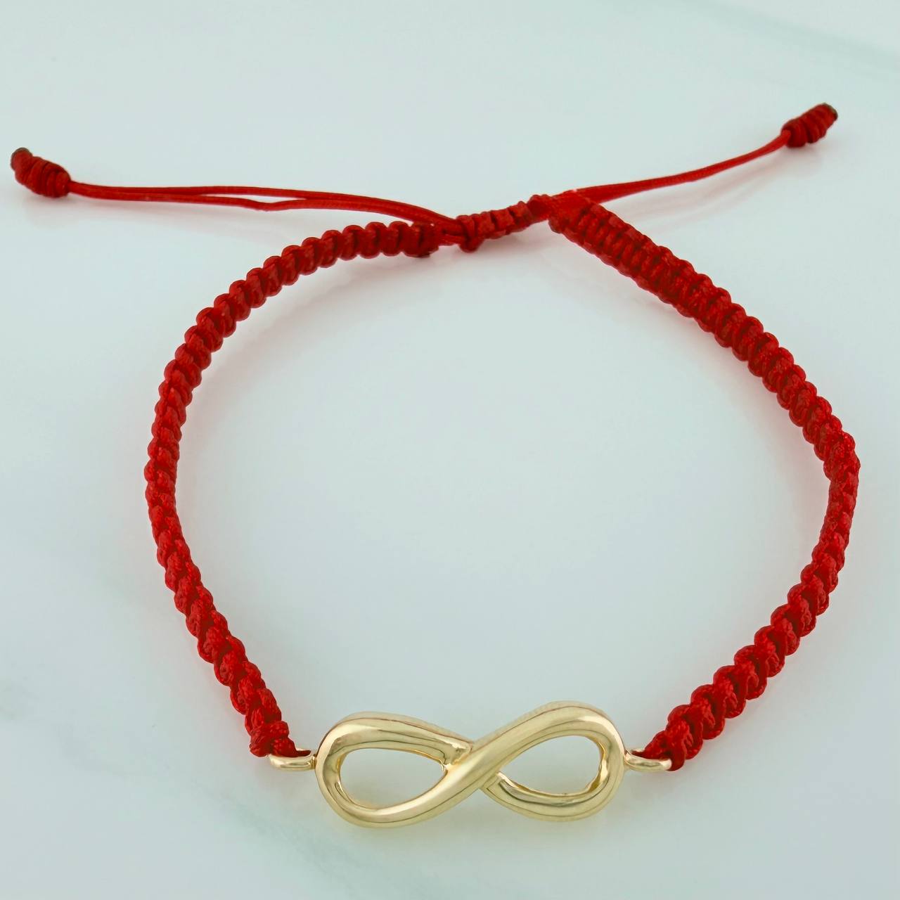 Pulsera Tejida Roja Infinito 1.15gr / Oro Amarillo 18K