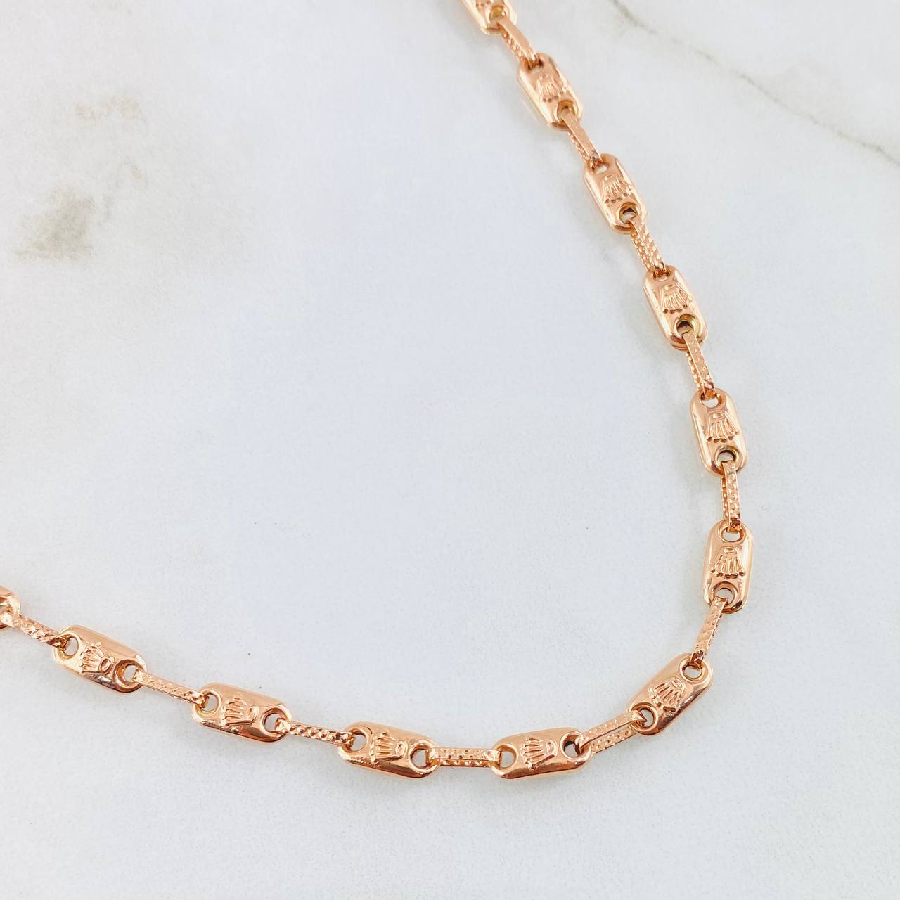 Cadena Rustica Corona 9.55gr / 50cm / Oro Rosa 18K