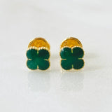 Topos Trebol Verde 0.9gr / Oro Amarillo 18K