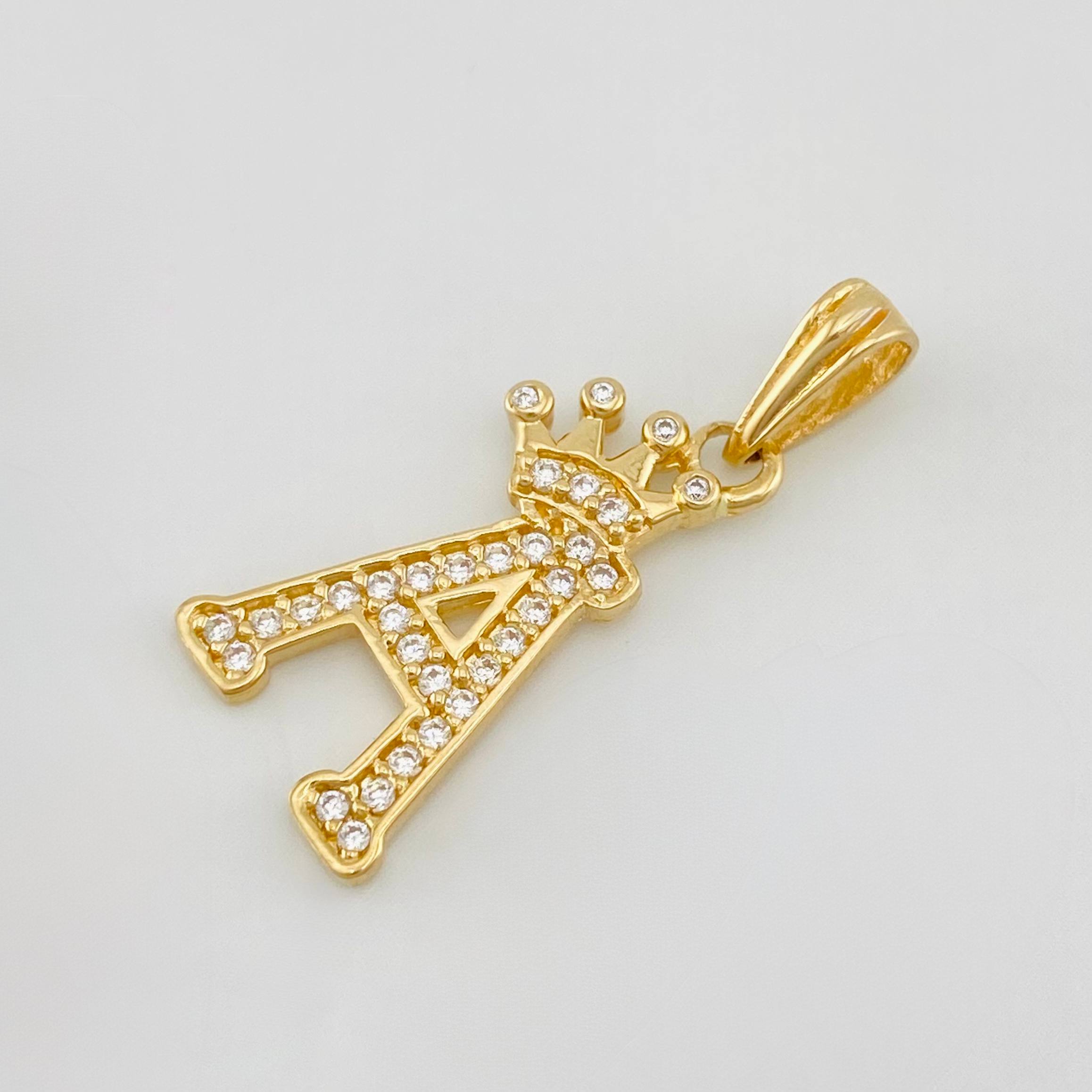Dije Corona Letra A 1.3 g / 2.4 cm Oro Amarillo 18K