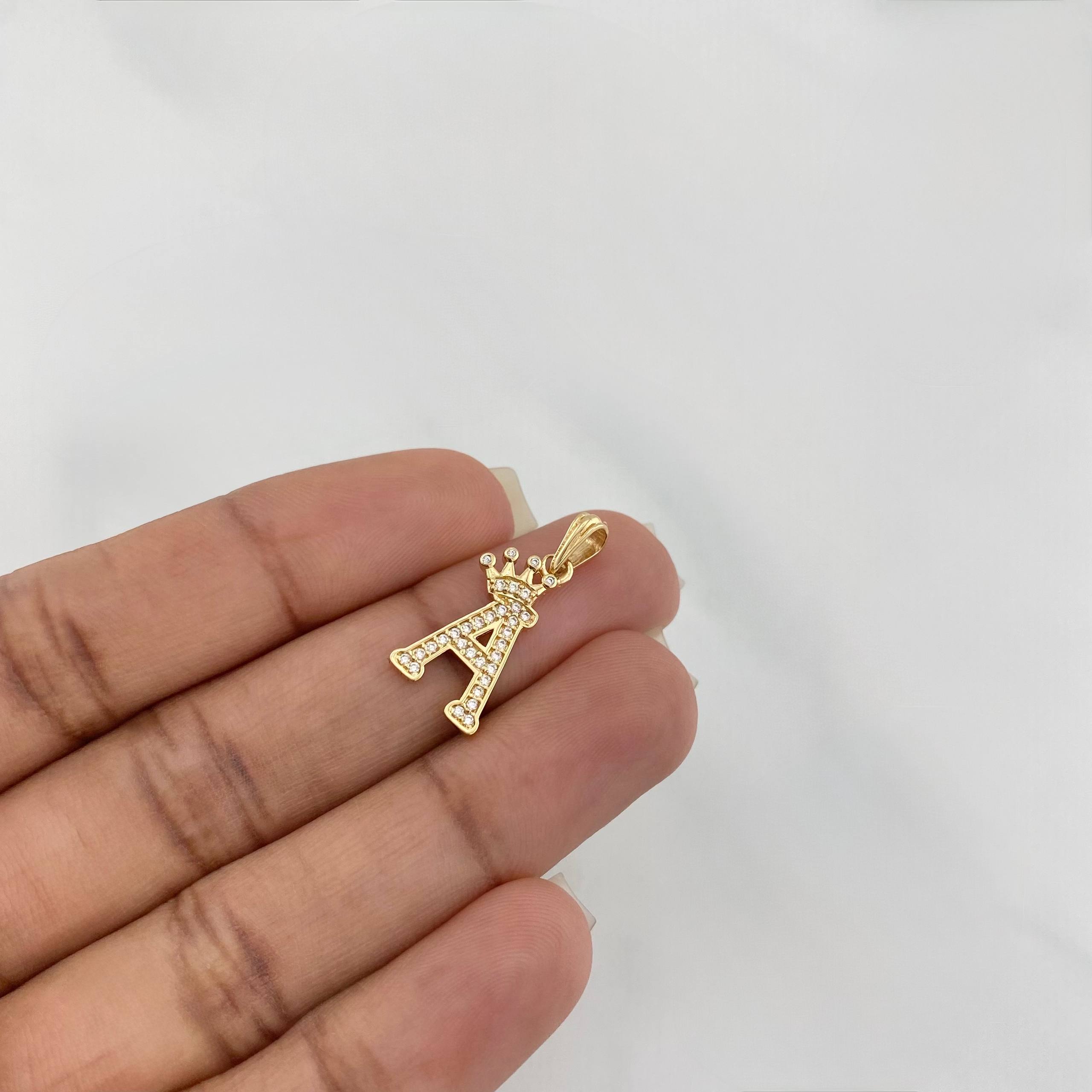 Dije Corona Letra A 1.3 g / 2.4 cm Oro Amarillo 18K