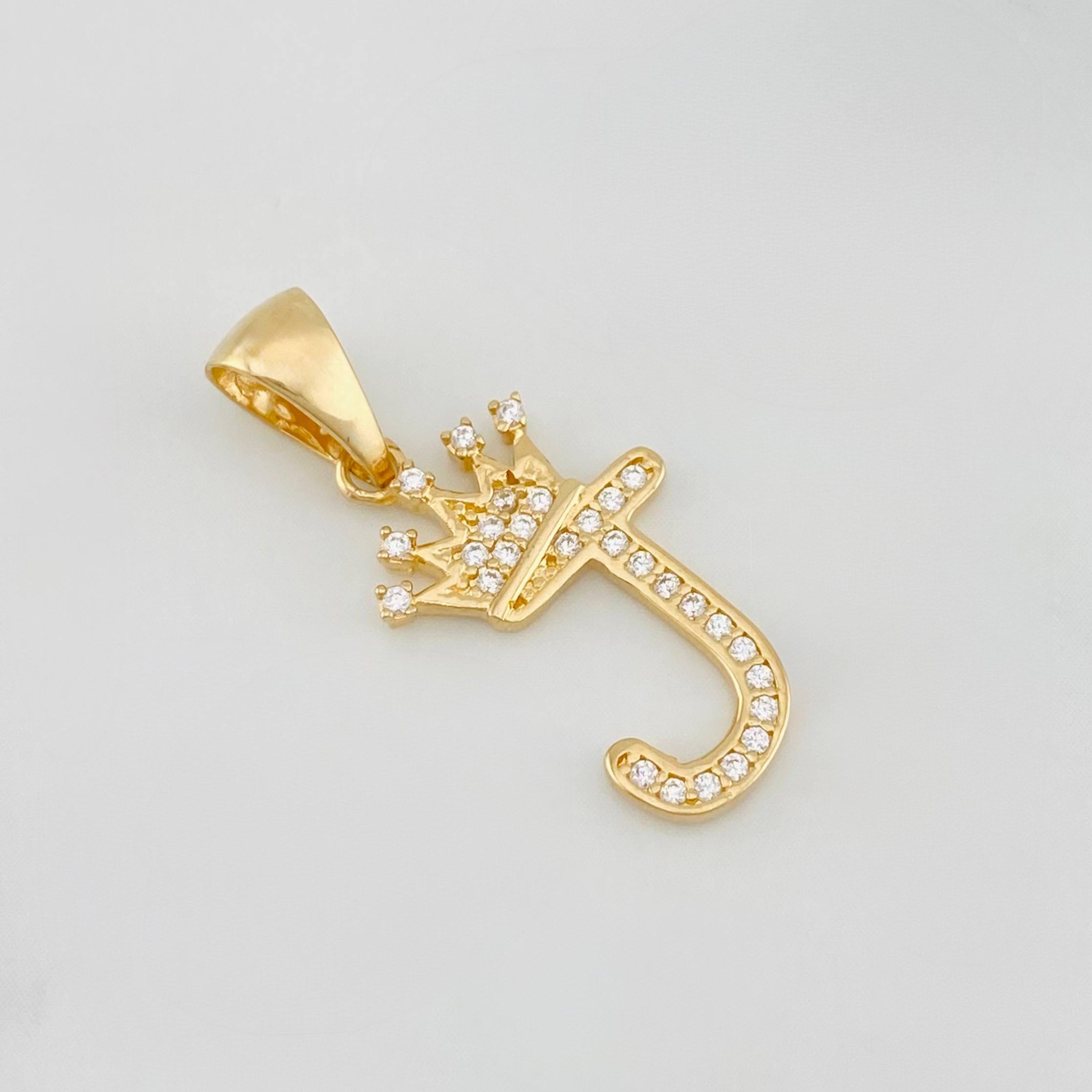 Dije Corona Letra J 1.4 g / 2.6 cm Oro Amarillo 18K