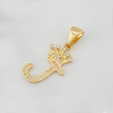 Dije Corona Letra J 1.4 g / 2.6 cm Oro Amarillo 18K
