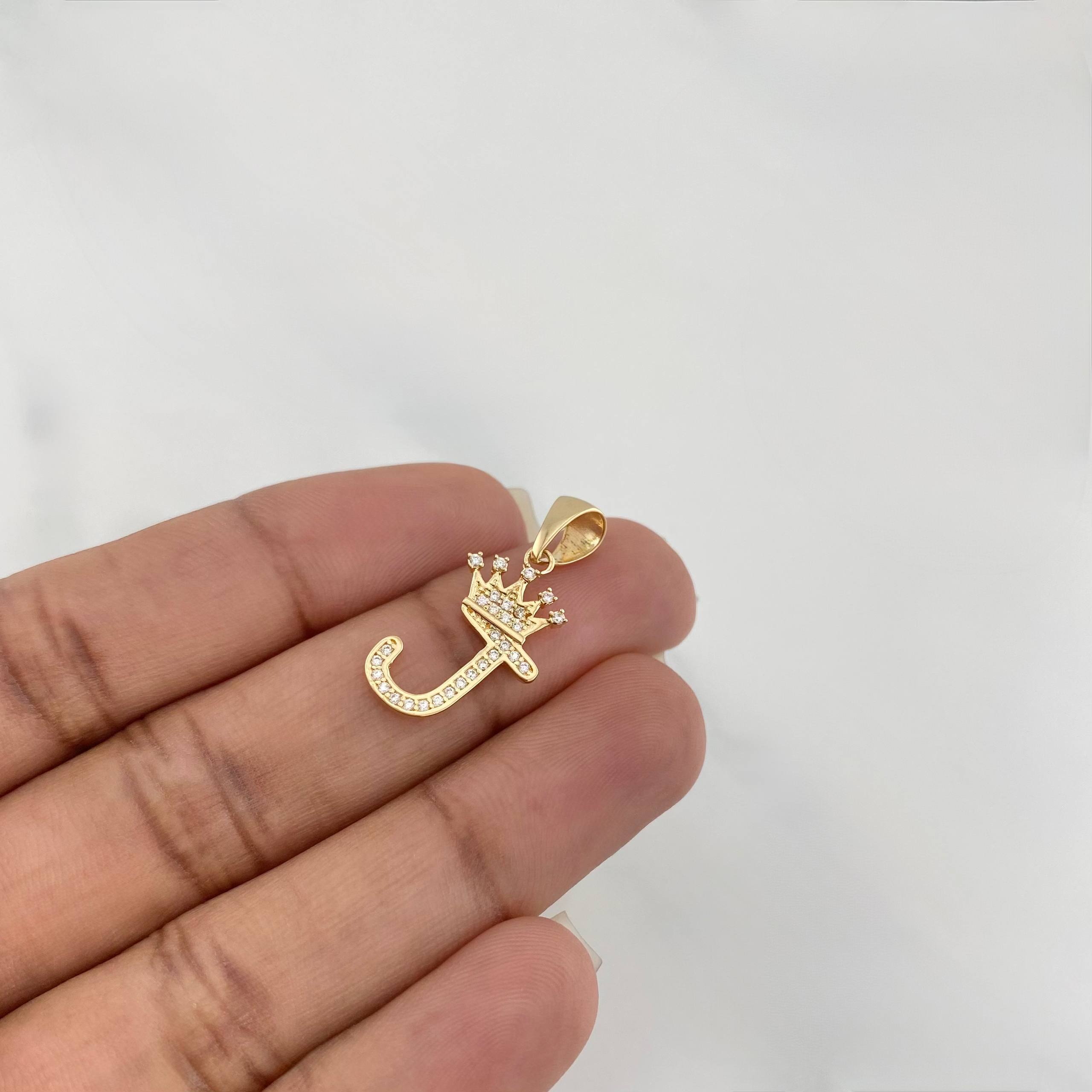 Dije Corona Letra J 1.4 g / 2.6 cm Oro Amarillo 18K