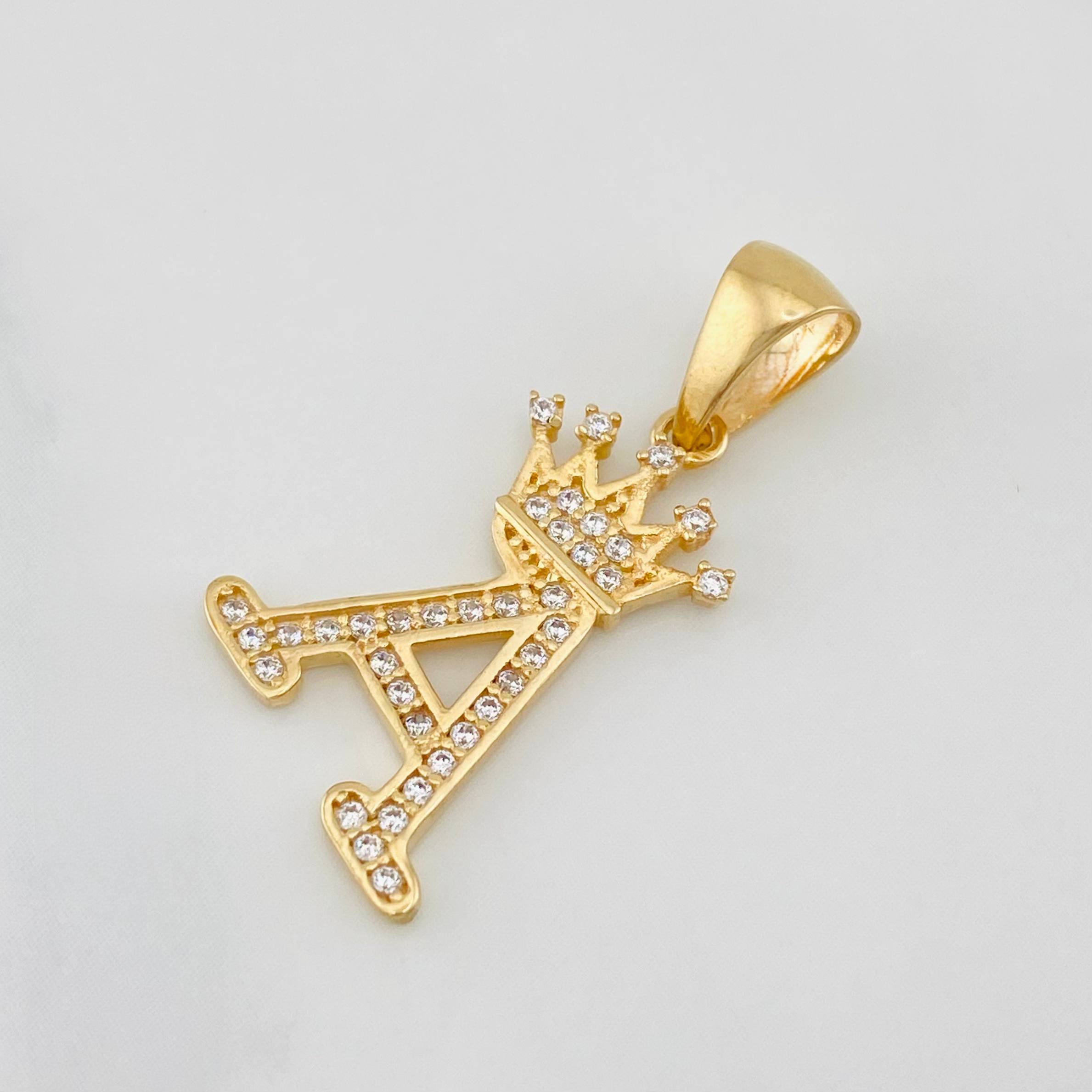 Dije Corona Letra A 1.6 g / 2.5 cm Oro Amarillo 18K