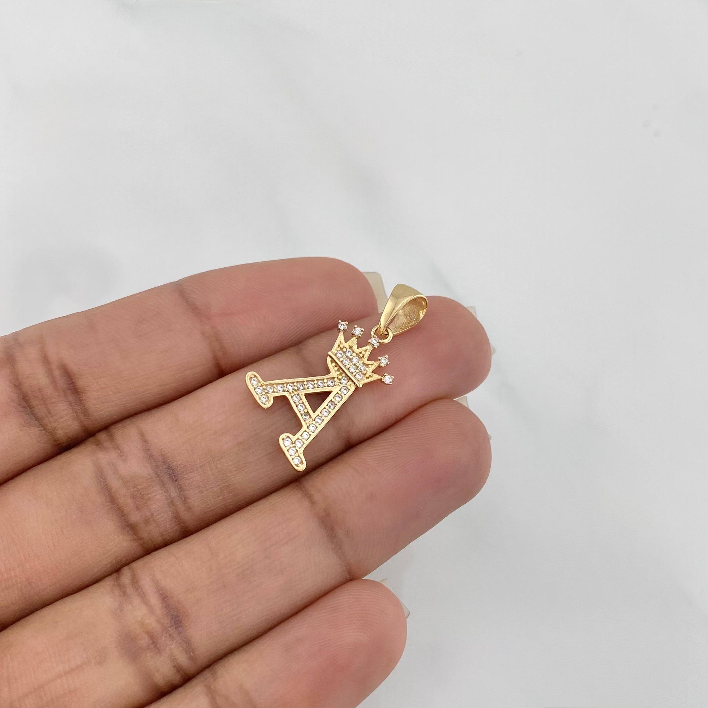 Dije Corona Letra A 1.6 g / 2.5 cm Oro Amarillo 18K