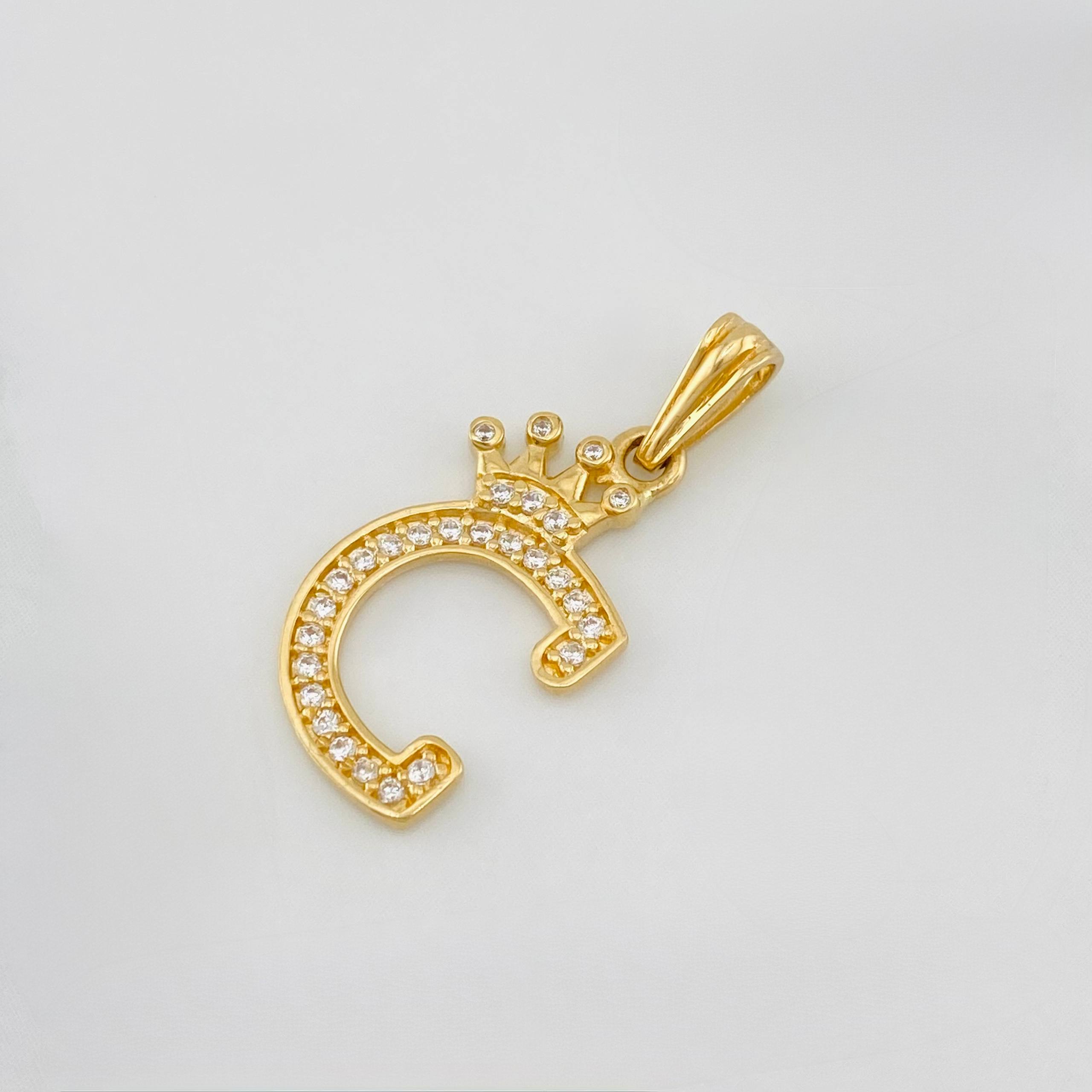 Dije Corona Letra C 1.3 g / 2.4 cm Oro Amarillo 18K