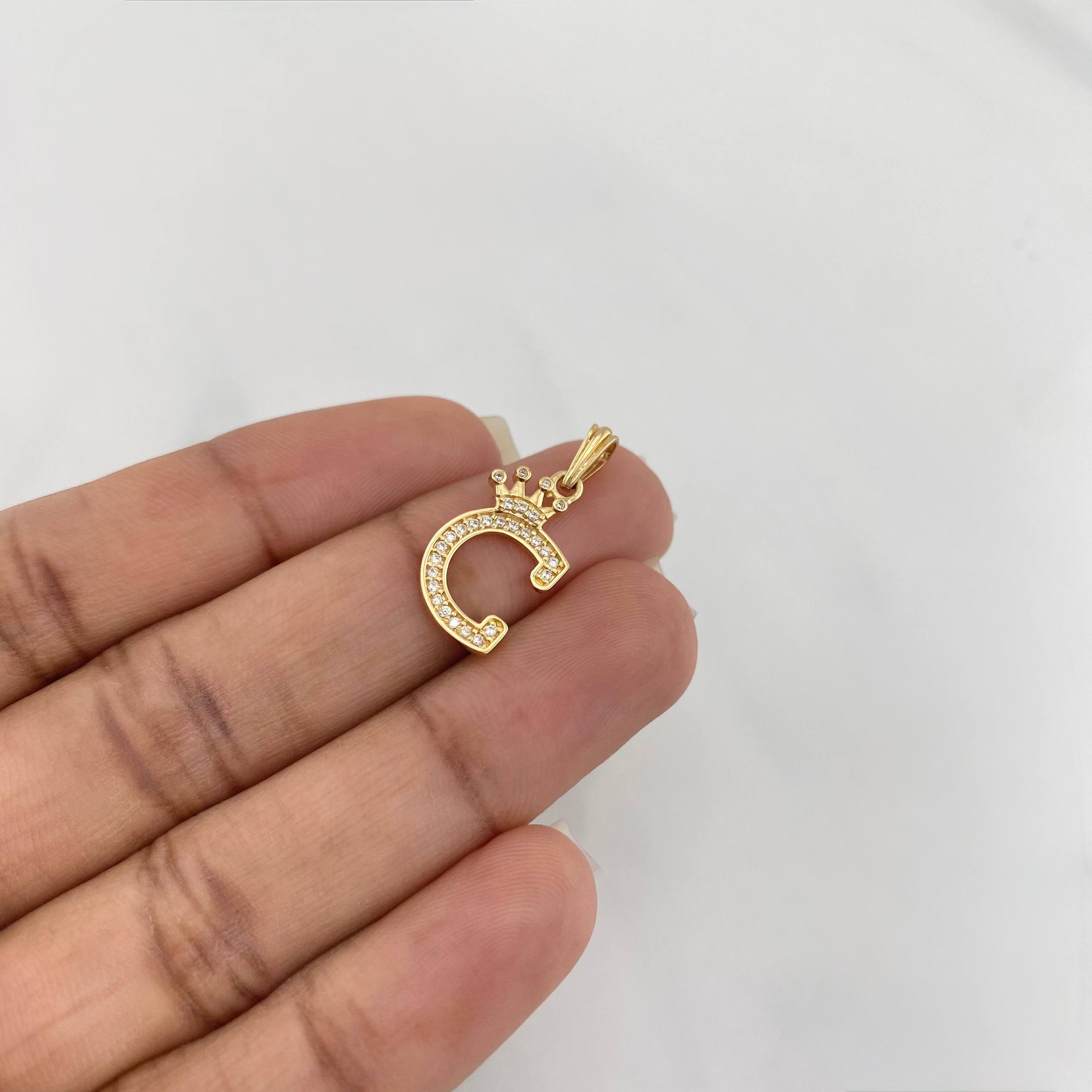 Dije Corona Letra C 1.3 g / 2.4 cm Oro Amarillo 18K