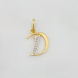 Dije Corona Letra D 0.8 g / 1.9 cm Dos Oros Amarillo Blanco 18K