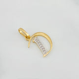Dije Corona Letra D 0.8 g / 1.9 cm Dos Oros Amarillo Blanco 18K