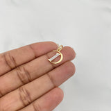 Dije Corona Letra D 0.8 g / 1.9 cm Dos Oros Amarillo Blanco 18K