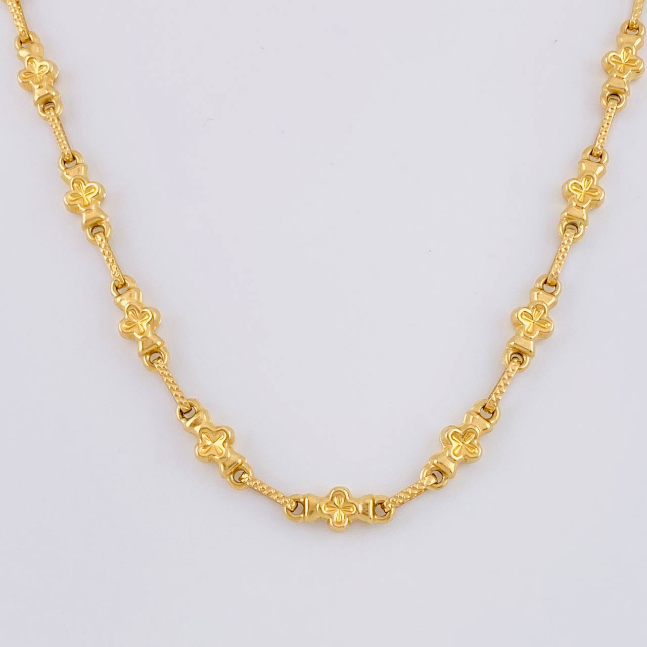 Cadena Rustica Trebol 11.2g / 60cm / 5mm Oro Amarillo 18K