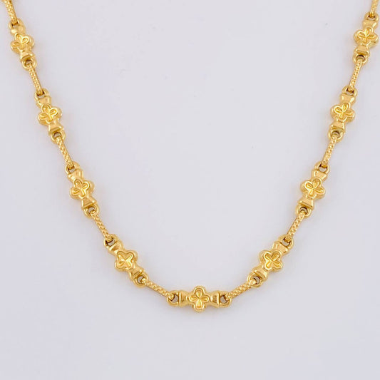 Cadena Rustica Trebol 11.2g / 60cm / 5mm Oro Amarillo 18K