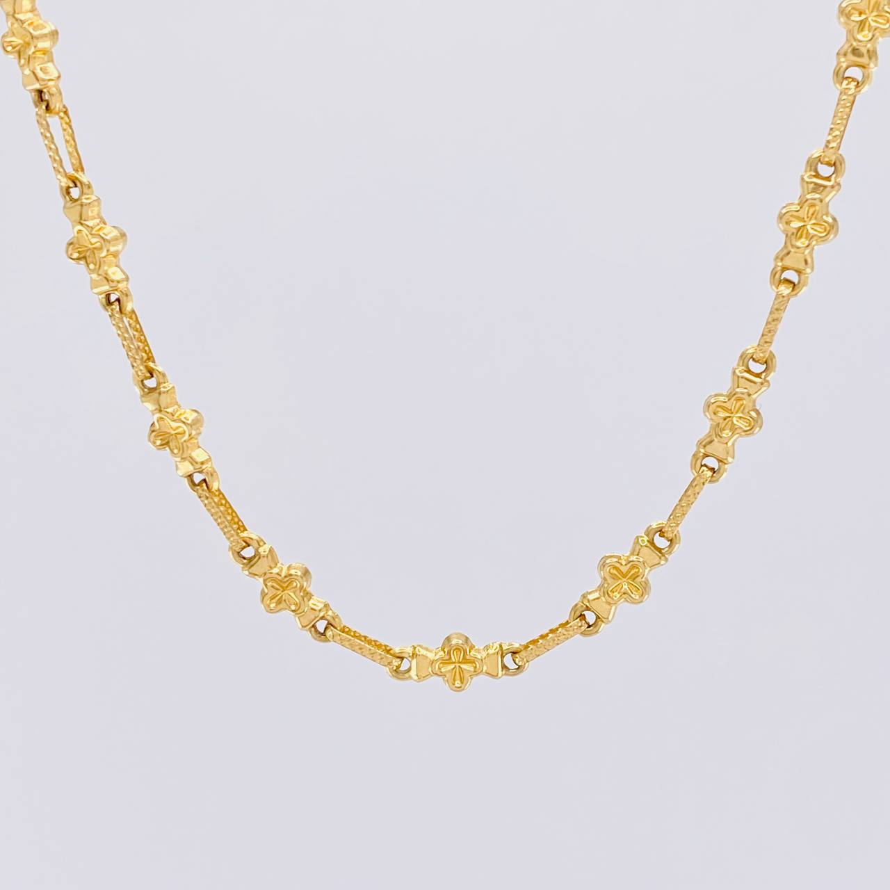 Cadena Rustica Trebol 11.2g / 60cm / 5mm Oro Amarillo 18K