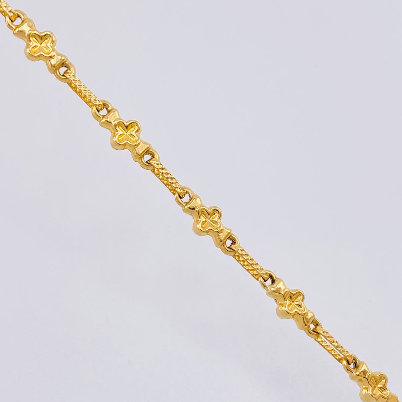 Cadena Rustica Trebol 11.2g / 60cm / 5mm Oro Amarillo 18K