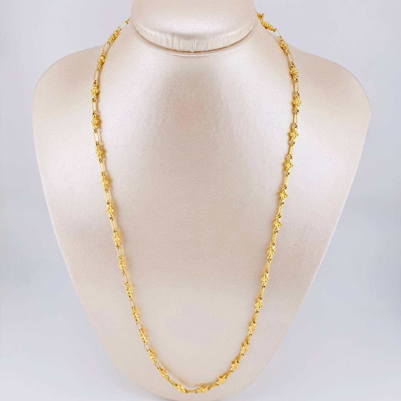 Cadena Rustica Trebol 11.2g / 60cm / 5mm Oro Amarillo 18K