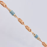 Pulso Rustico Corona 3.45g / 18.9cm / 4.2mm Dos Oros Blanco Rosa 18K
