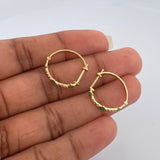 Candongas Trebol Mini Esmeraldas Diamantes 1.85gr / 1.9cm / Oro Amarillo 18K %