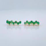 Topos Destello Rectangulos Esmeraldas 3.2gr / 7.5mm Oro Amarillo 18K %